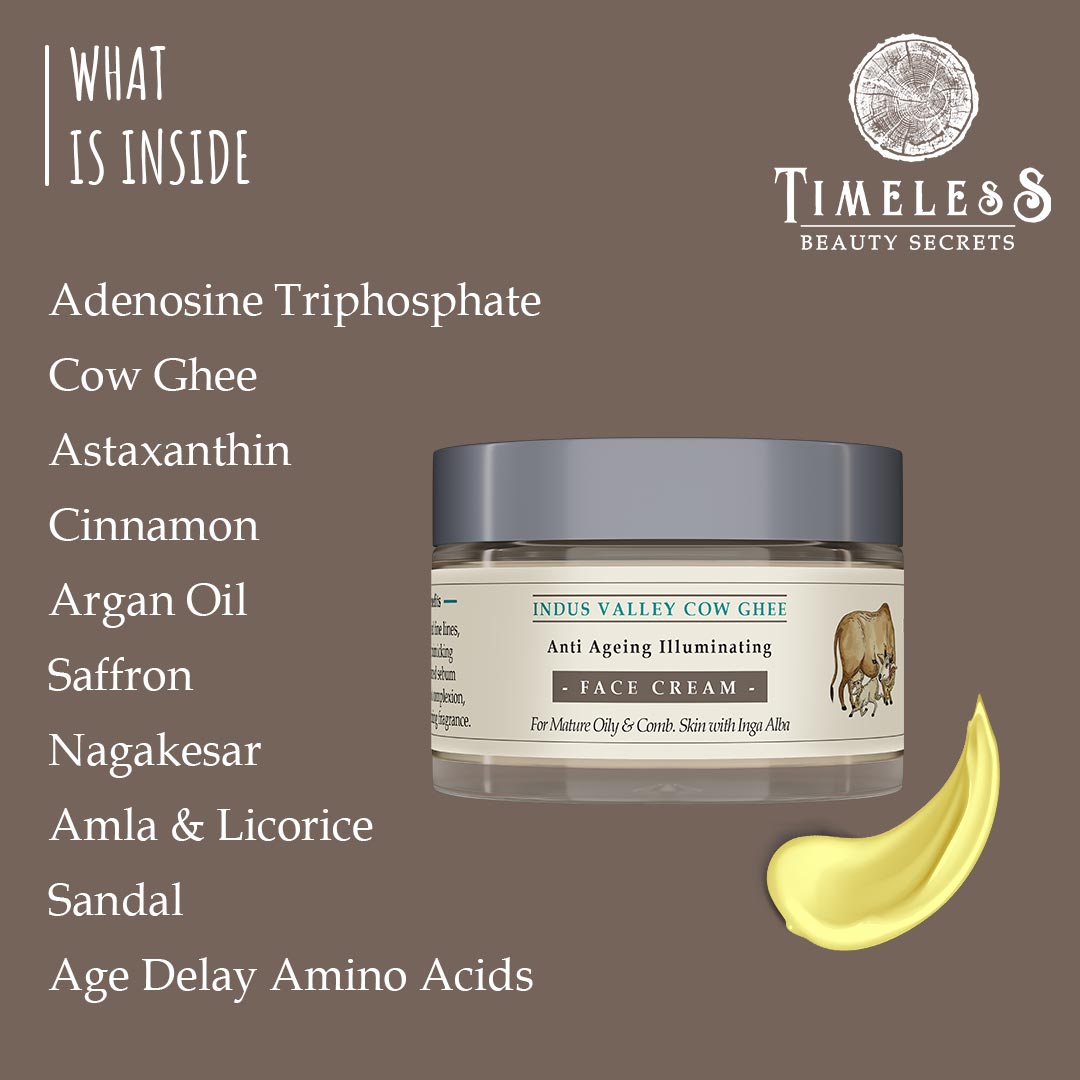 Indus Valley Cow Ghee Anti Ageing Face Cream For Oily & Combination Skin 30g
