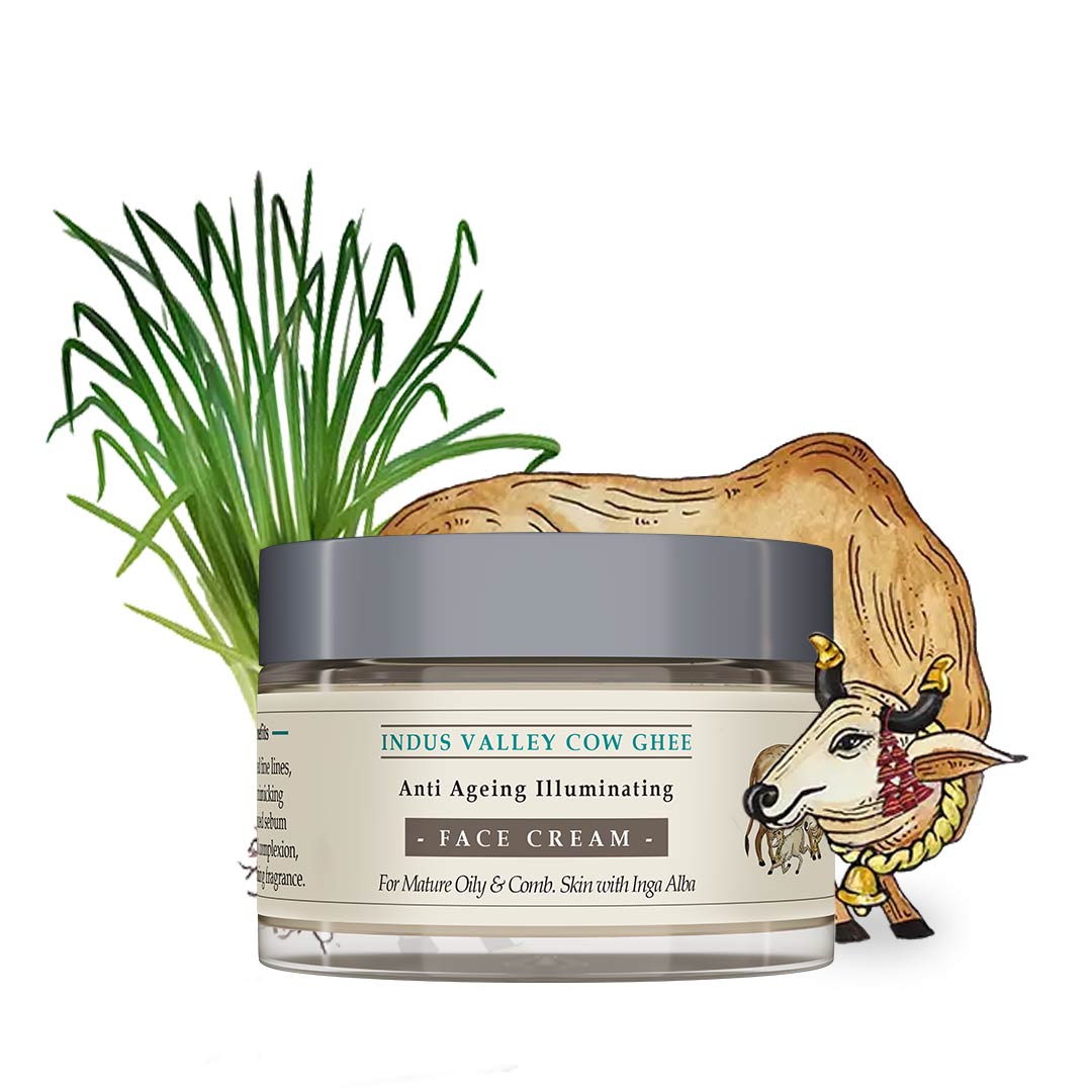 Indus Valley Cow Ghee Anti Ageing Face Cream For Oily & Combination Skin 30g