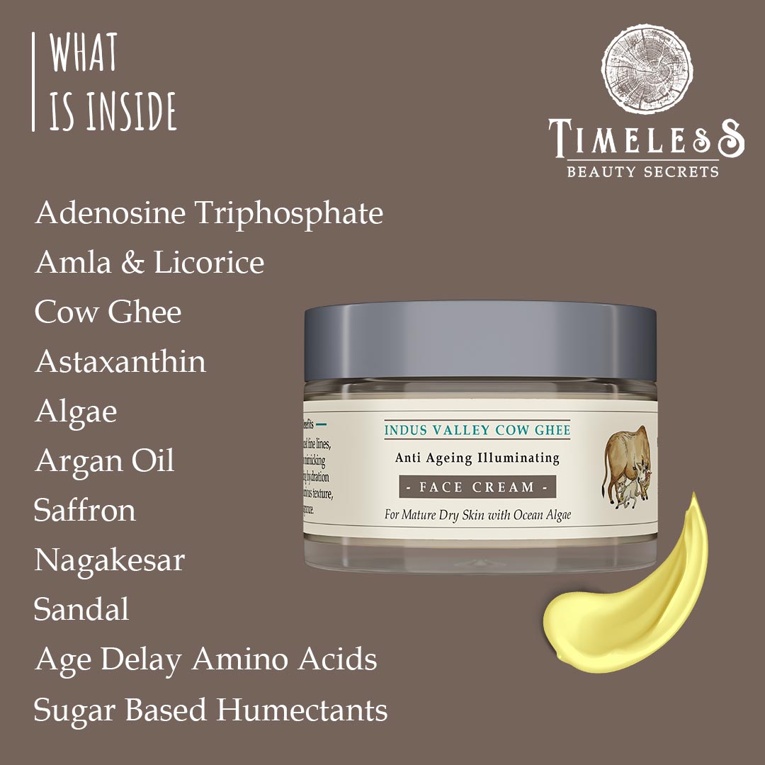 Indus Valley Cow Ghee Anti Ageing Face Cream For Dry Skin 30g