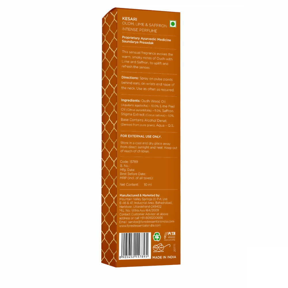 Intense Perfume Kesari - Oudh, Saffron & Lime 200 ml