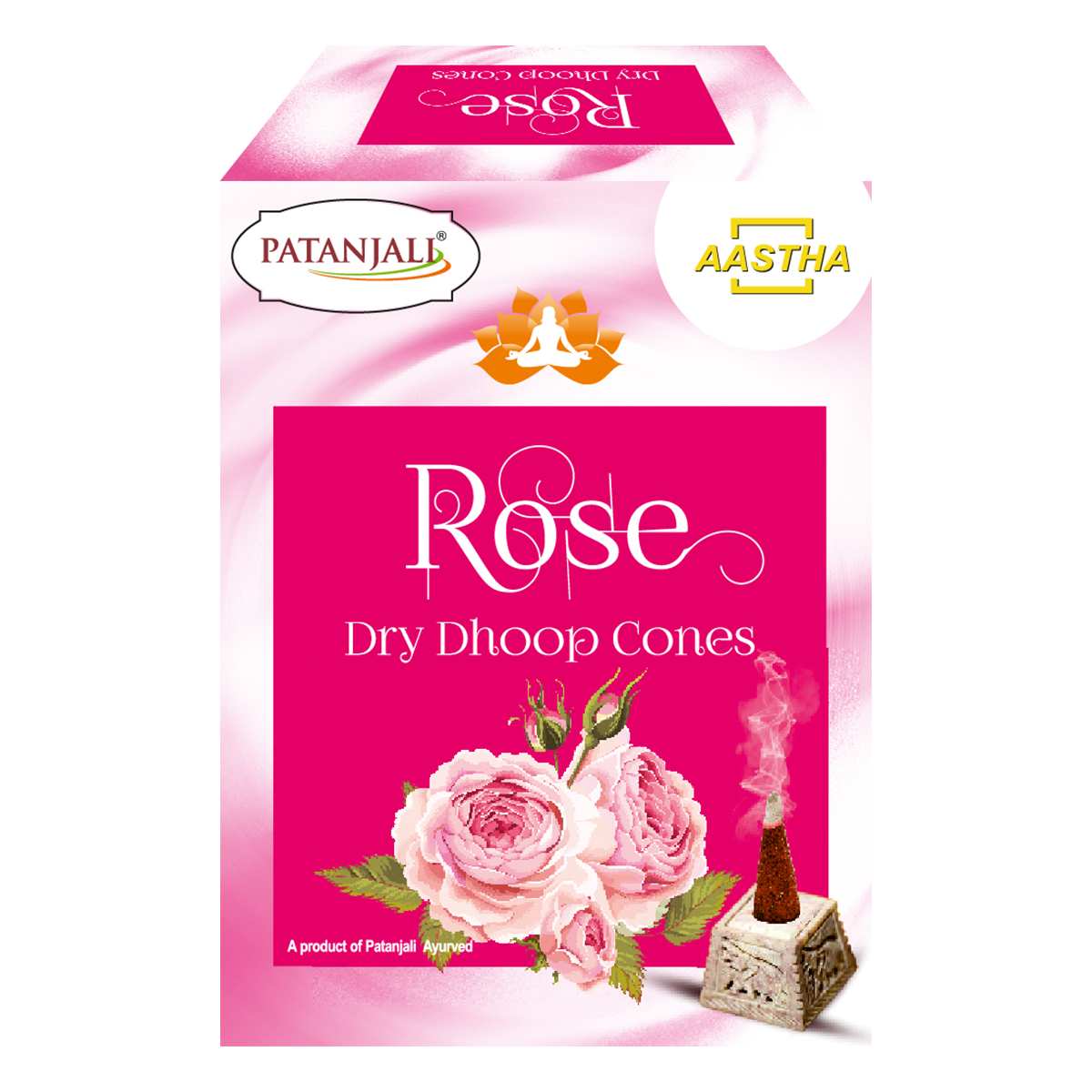 Aastha Rose Dry Dhoop Cone