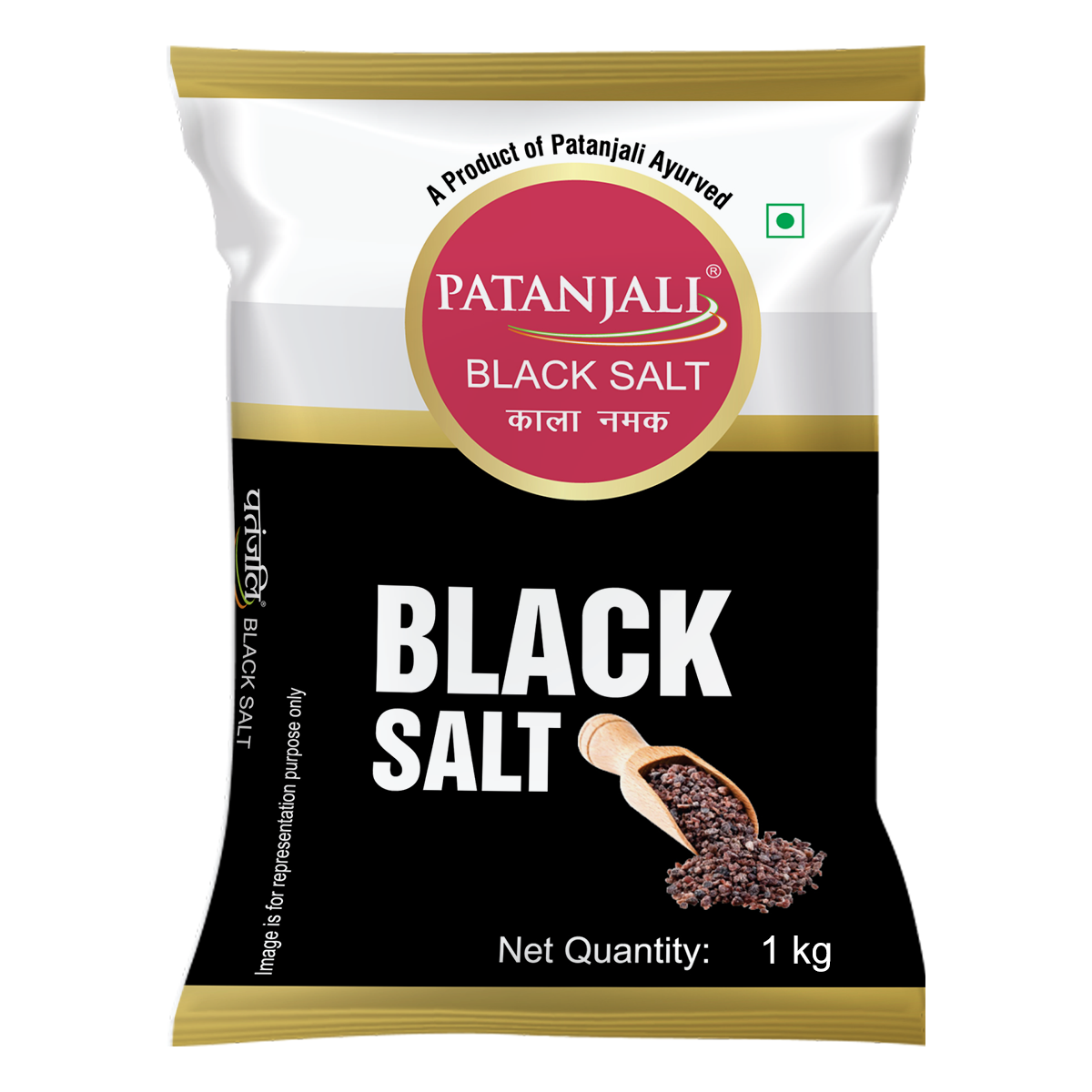 【Patanjali】 Patanjali Kala Namak (Black Salt) 1000g｜パタンジャリ カラナマク（ブラックソルト）大容量｜1000g