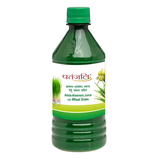 Patanjali Amla-Aloevera with Wheatgrass Juice (500 ml)