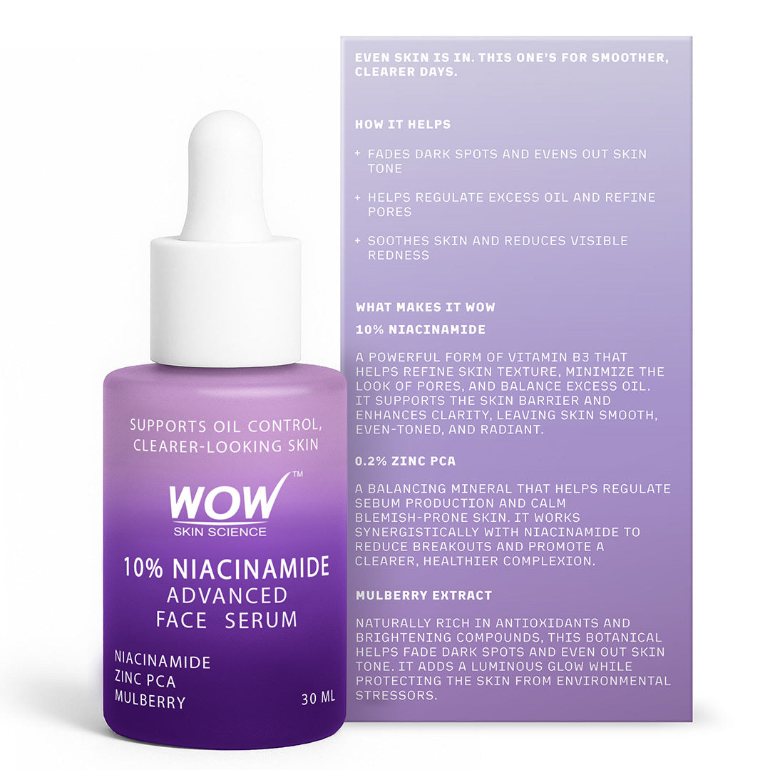 10% Niacinamide Face Serum Controls Oil & Enhances Complexion 30ml