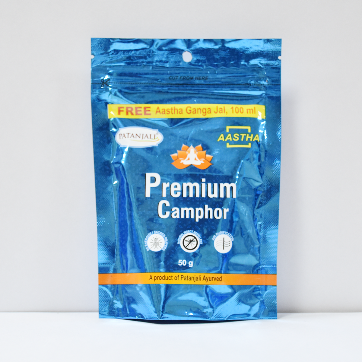 Aastha Premium Camphor-50 G Free Gangajal