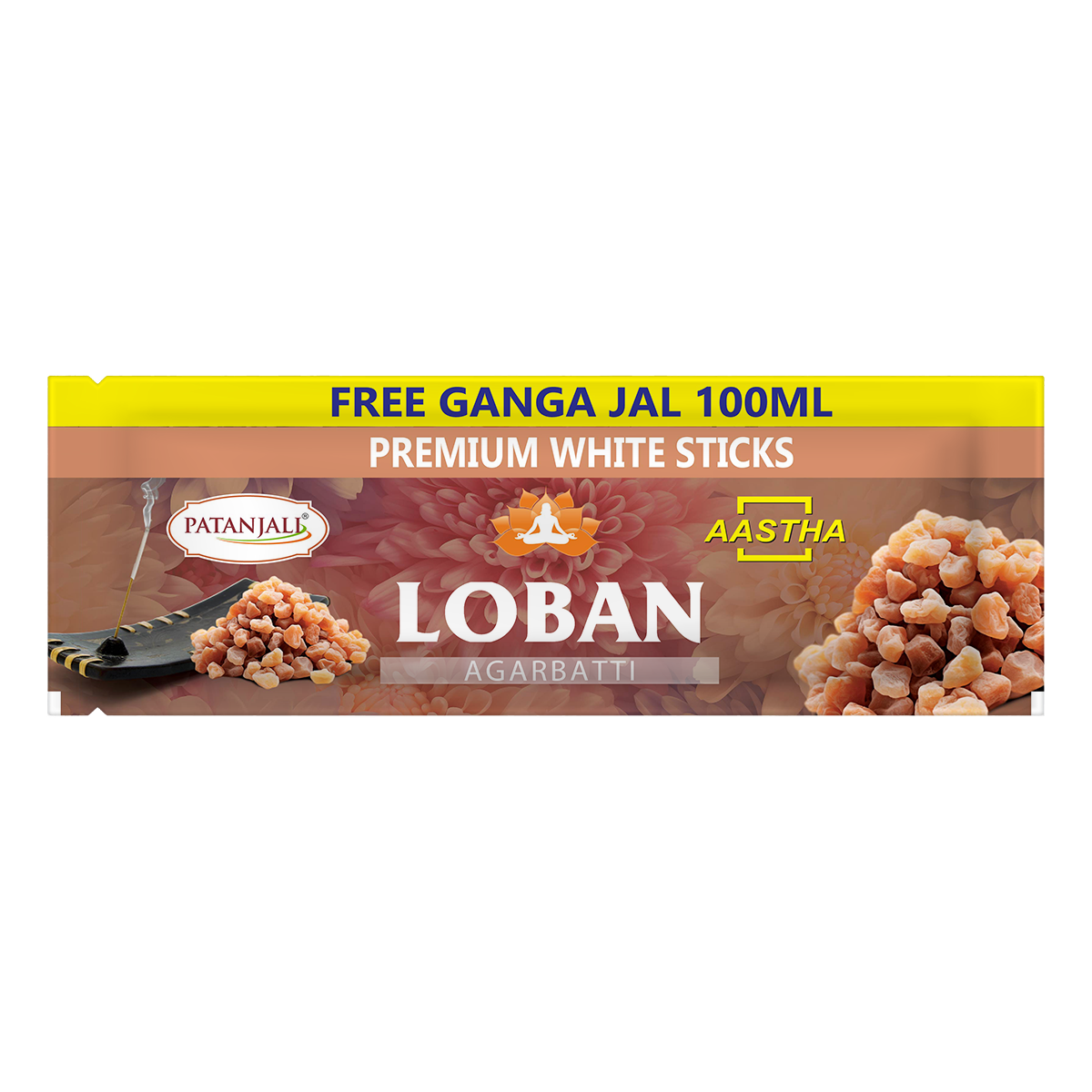 Aastha Agarbatti White Stick Loban-250 G Free Gangajal