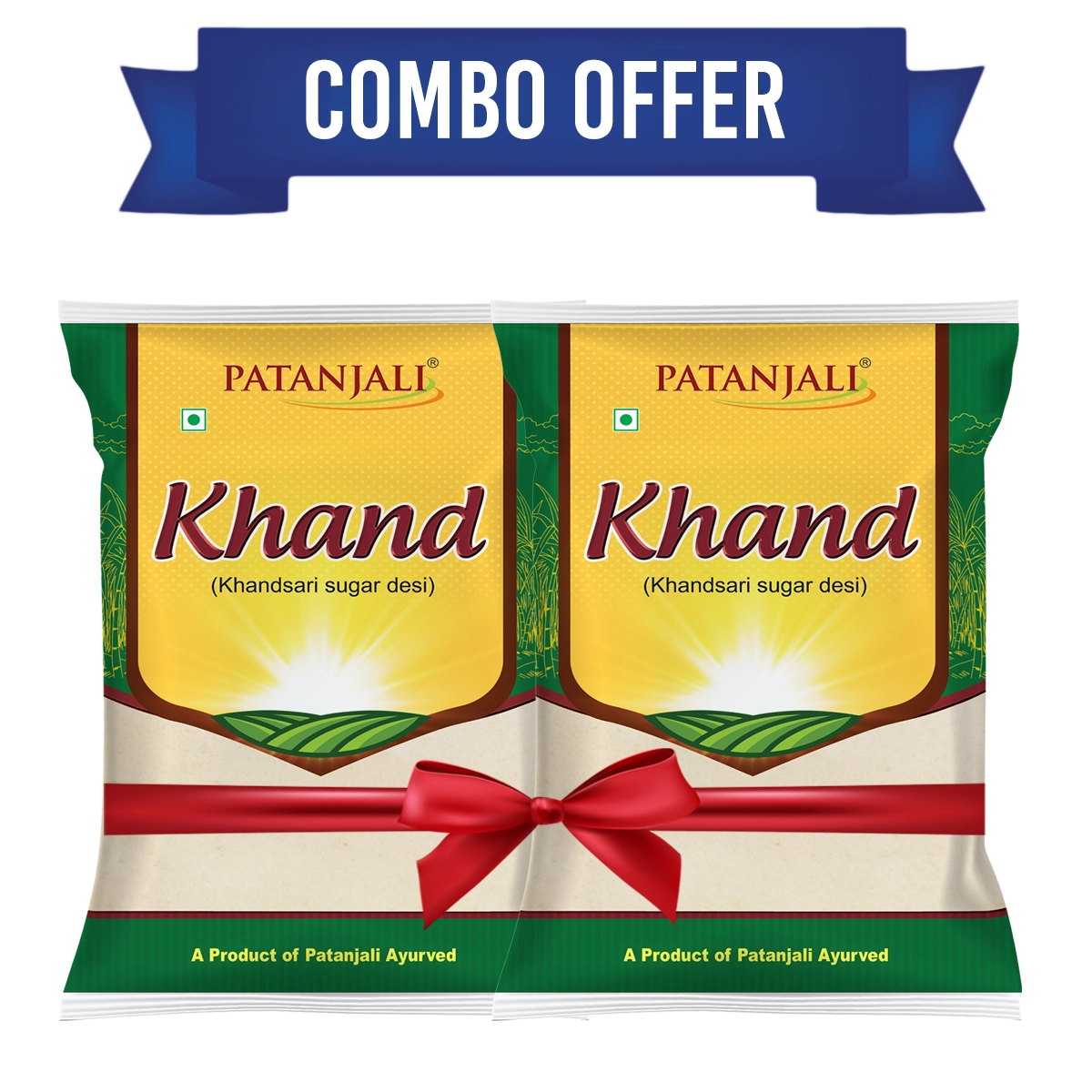 【Patanjali】 Khand (Khandsari Sugar) Pack of 2｜カンド（カンドサリ 粗糖）｜1kg×2袋