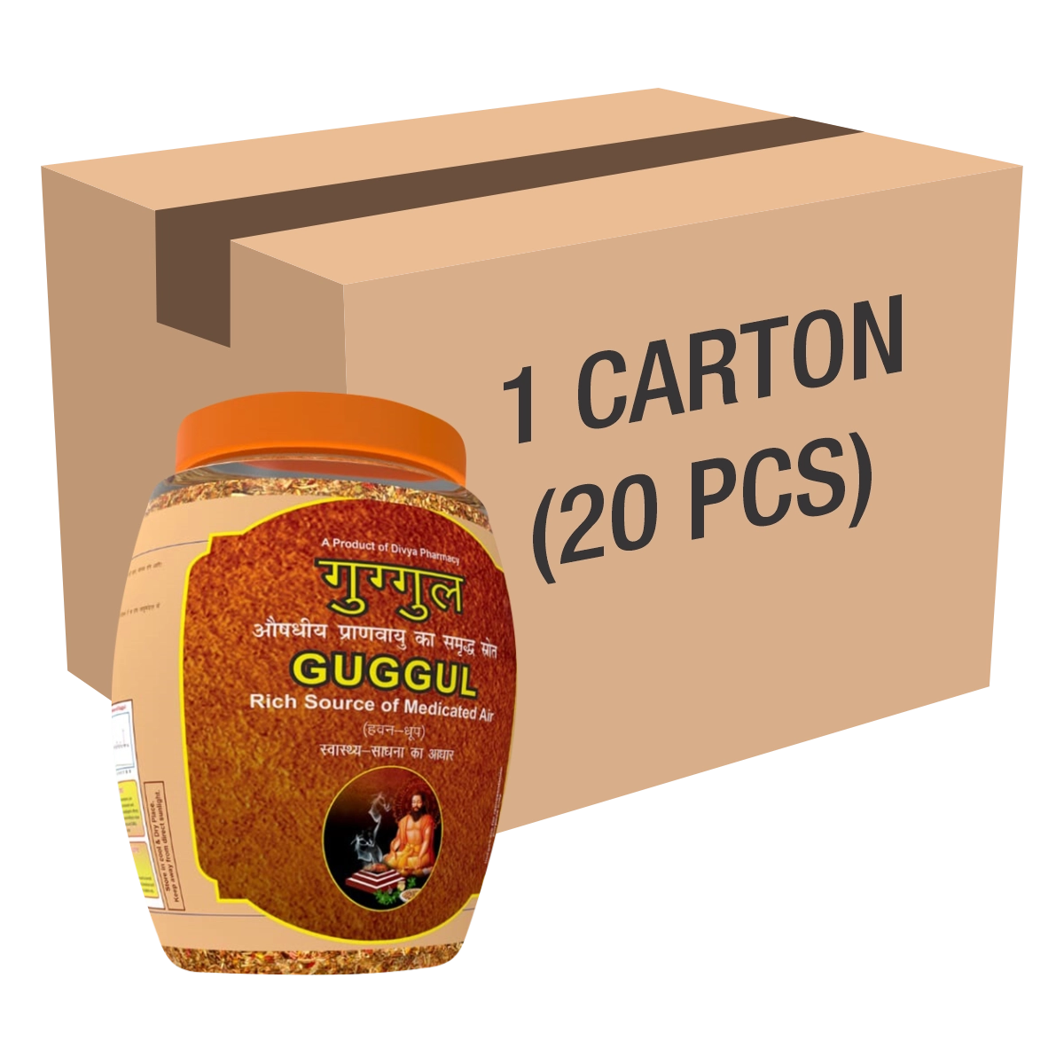 Divya Guggul Havan Dhoop 250g Jar 1 CLD (20 Pcs)