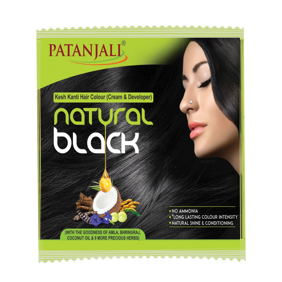 Patanjali Kesh Kanti Hair Colour (Cream & Developer) - Natural Black