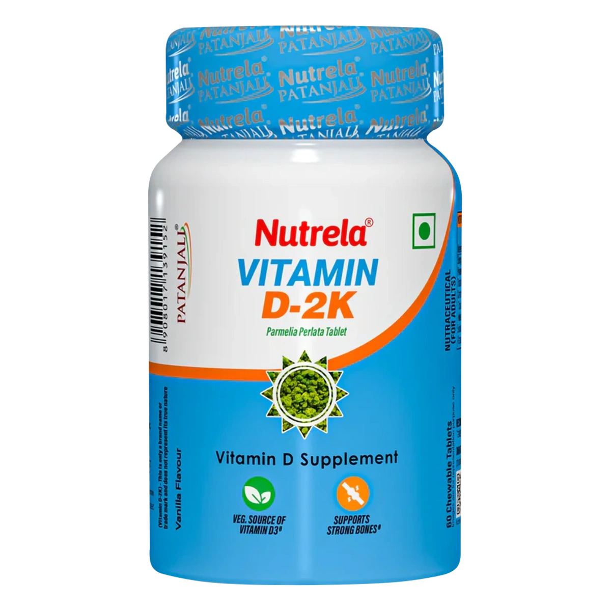 Patanjali Nutrela Vit D2k Natural Tab Vanilla (60N) (8 g)