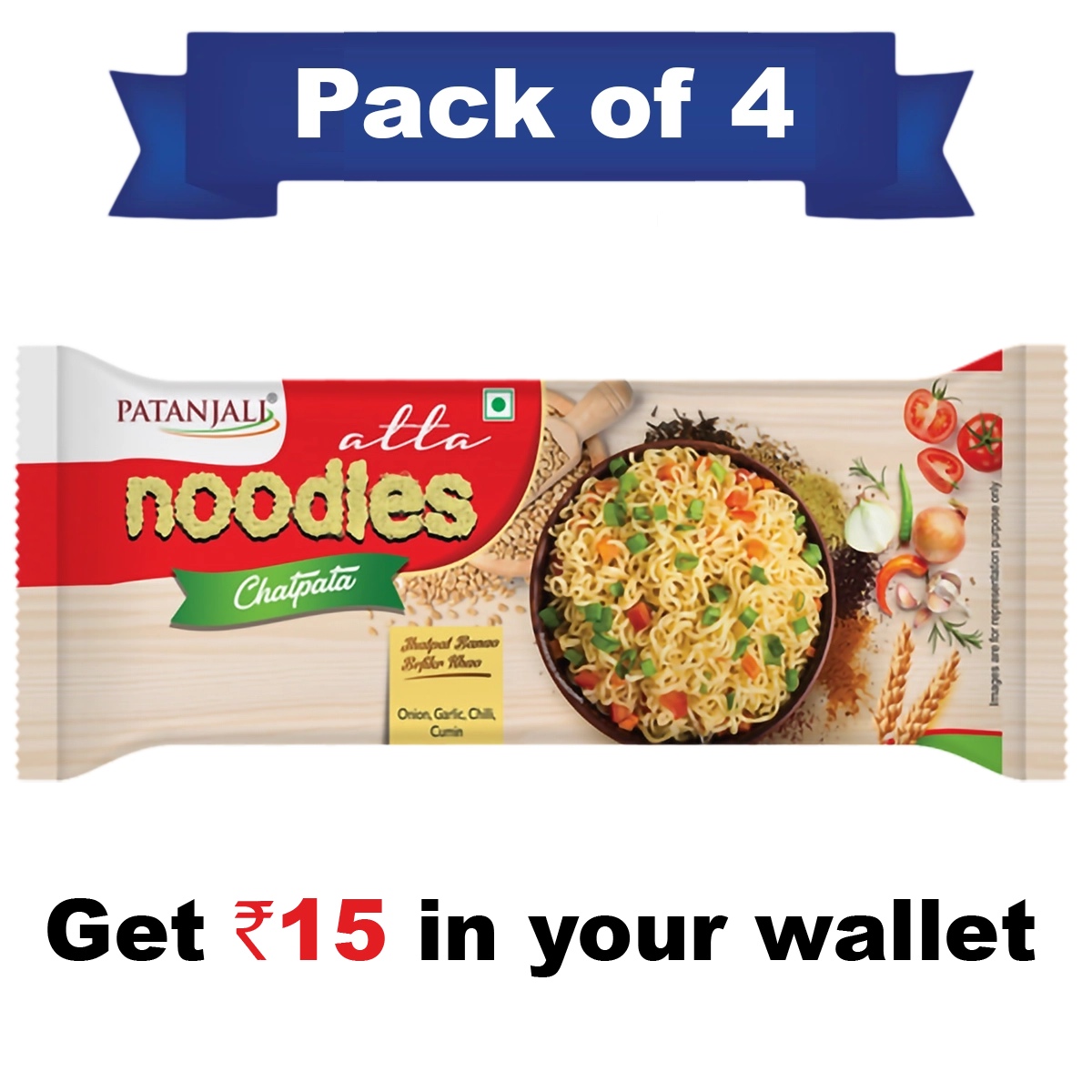 Pack of 4- Atta Noodles Chatpata 240 g- Rs 15 Off