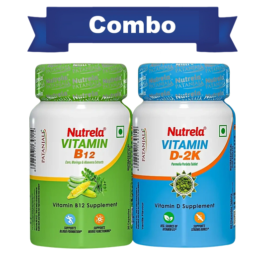 Combo Patanjali Nutrela Vitamin D2K + B12 (60N+30)
