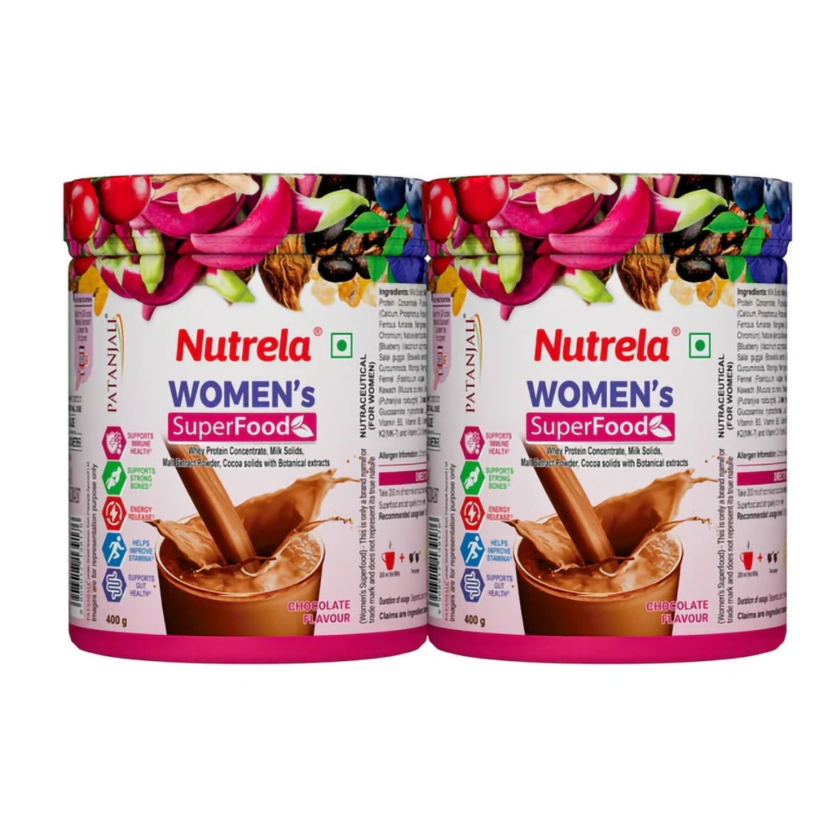 Patanjali Nutrela Women Superfood - Chocolate Flavor - 400g (pack of 2)