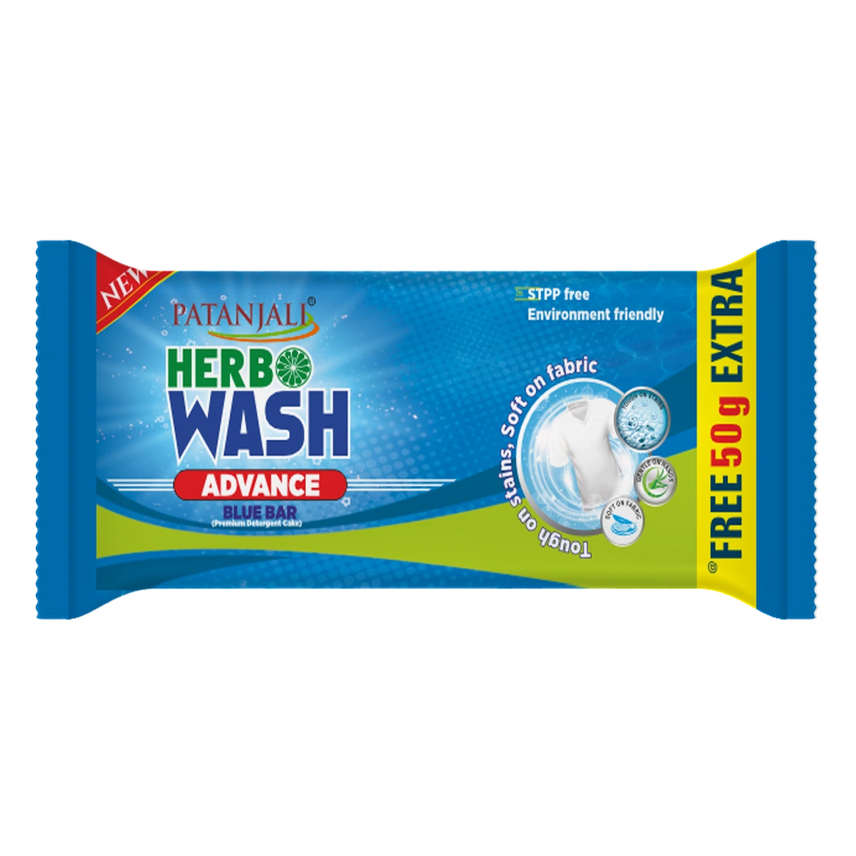 Patanjali Herbo Wash Advance Blue Bar (250 g)