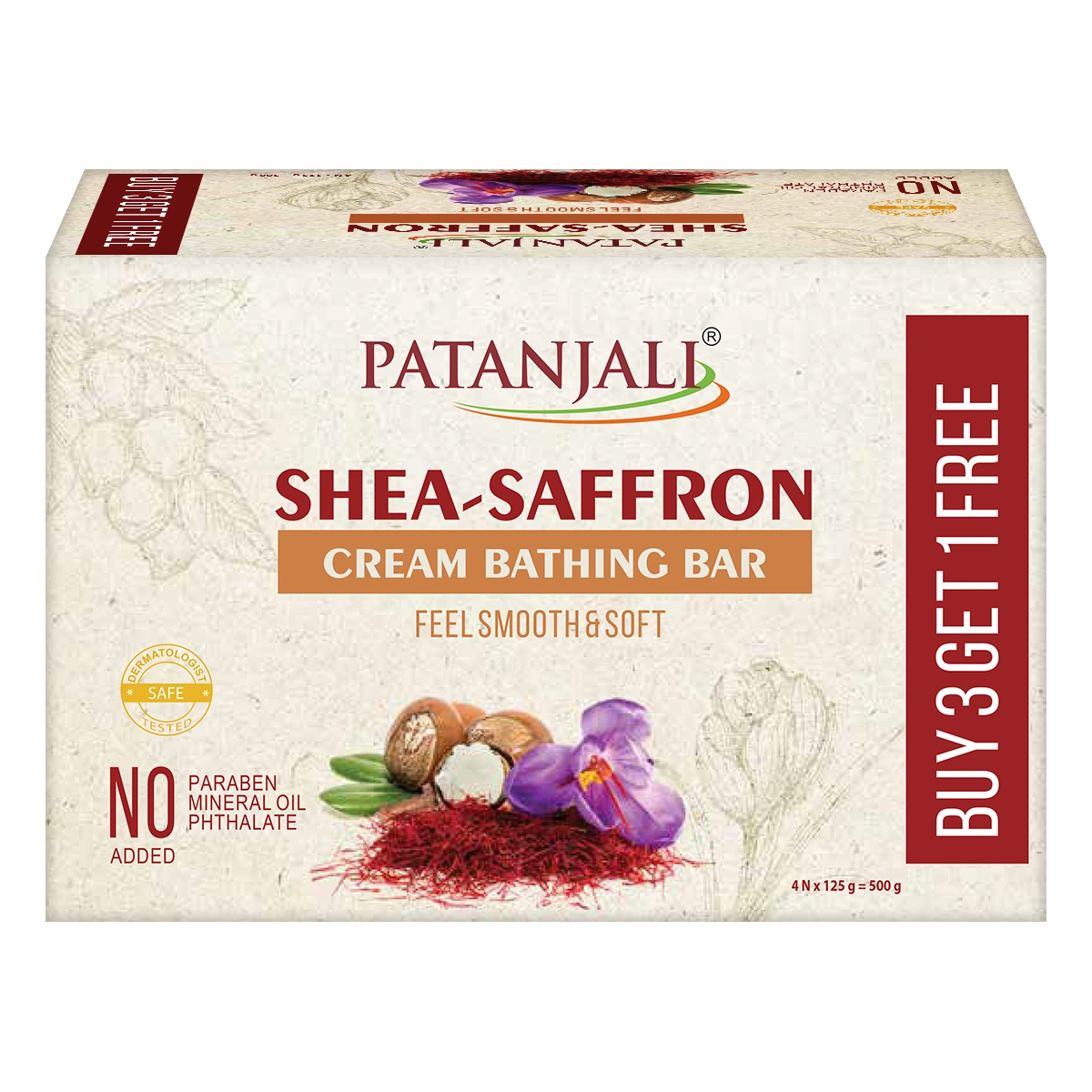 Shea- Saffron Cream Bathing Bar 125g (B3 G1)