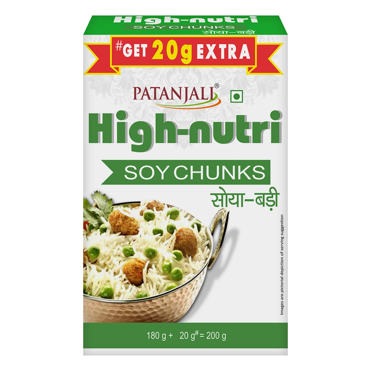 Patanjali Soya Nutri Chunks 180 + 20 G