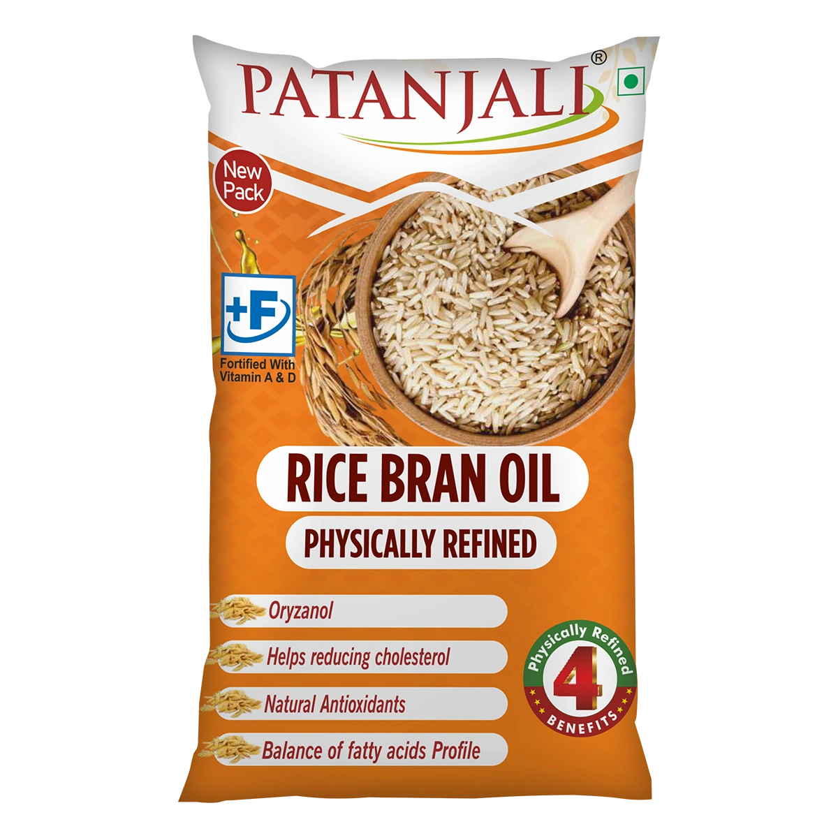 【Patanjali】 Rice Bran Oil (Pouch)｜米ぬか油（パウチ）｜750g