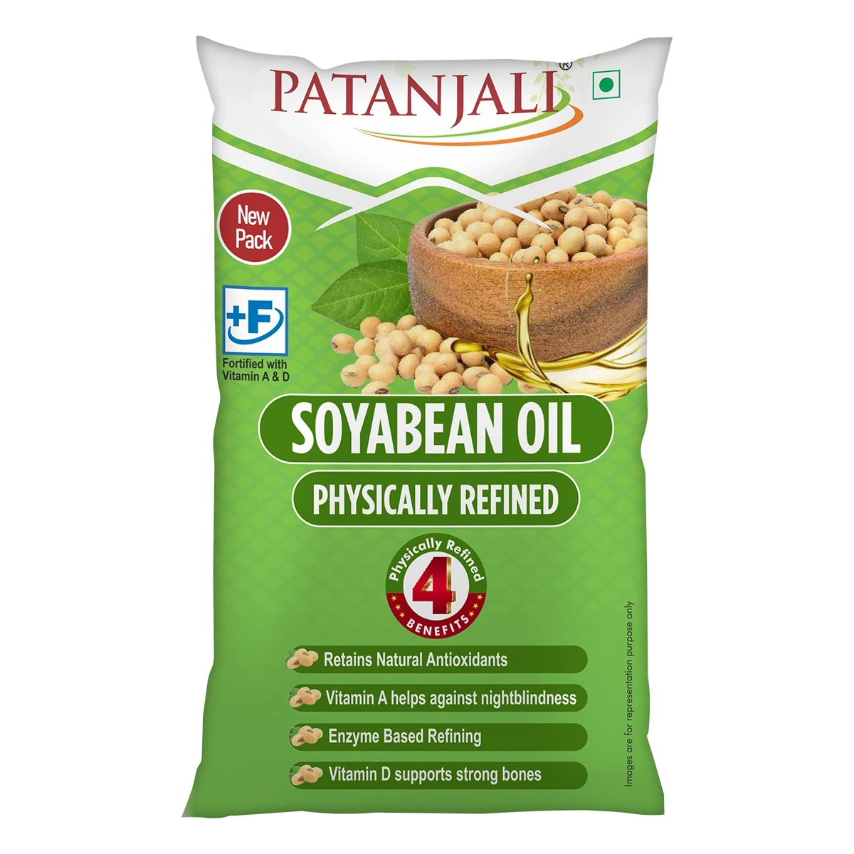 【Patanjali】 Fortified Soyabean Oil (P)｜強化大豆油（パウチ）｜750g
