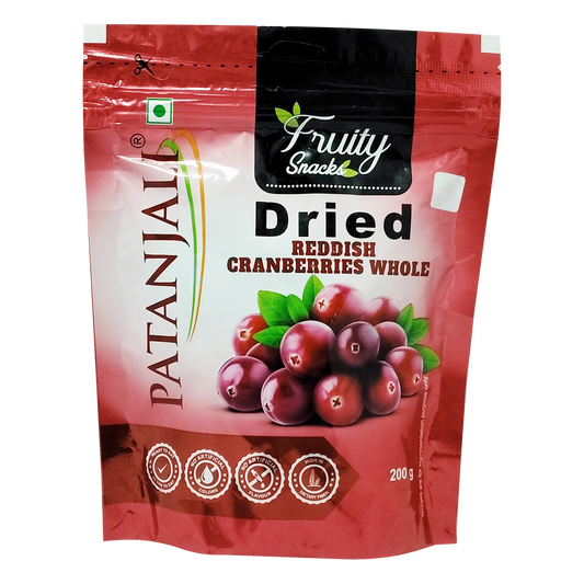 【Patanjali】 Dried Reddish Cranberries Whole｜ドライクランベリー ホール｜200g