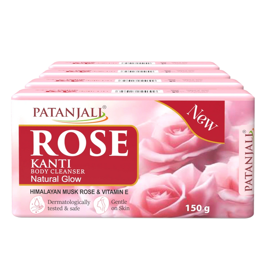 【Patanjali】 Rose Kanti Body Cleanser 150G (Buy 3 Get 1 Free)｜ローズカンティ ボディクレンザー（石けん）｜150g×4個