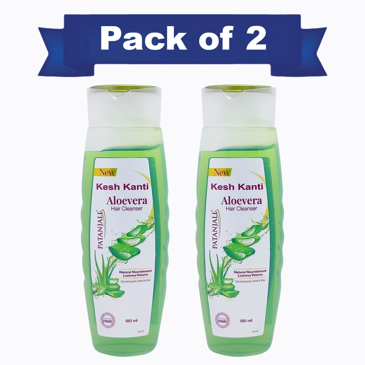 【Patanjali】 Aloevera Hair Cleanser 180 ml (Pack of 2)｜アロエベラ ヘアクレンザー（シャンプー）｜180ml×2本