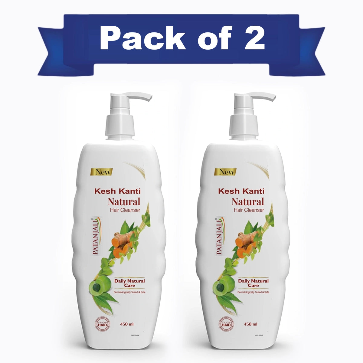【Patanjali】 Kesh Kanti Natural Hair Cleanser 450 ml (Pack of 2)｜ケシュカンティ ナチュラル ヘアクレンザー 2本セット｜450ml×2