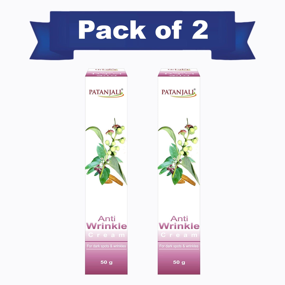 【Patanjali】 Anti Wrinkle Cream 50 g (Pack of 2)｜アンチリンクル ハーバルクリーム 2個セット｜50g×2
