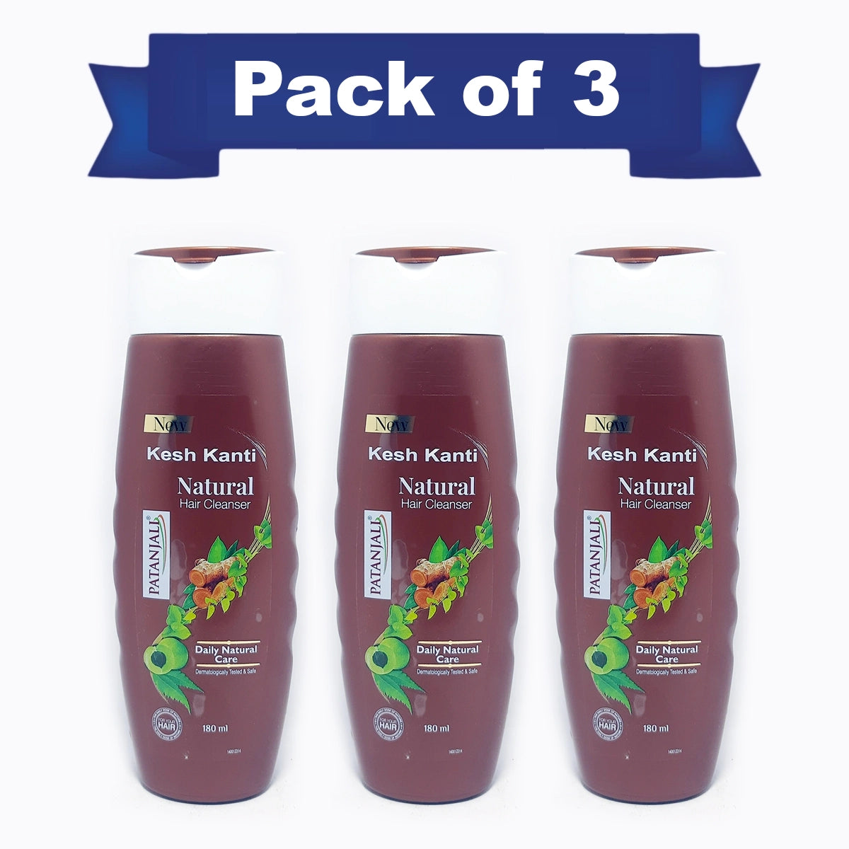 【Patanjali】 Kesh Kanti Natural Hair Cleanser 180 ml (Pack of 3)｜ケシュカンティ ナチュラル ヘアクレンザー 3本セット｜180ml×3