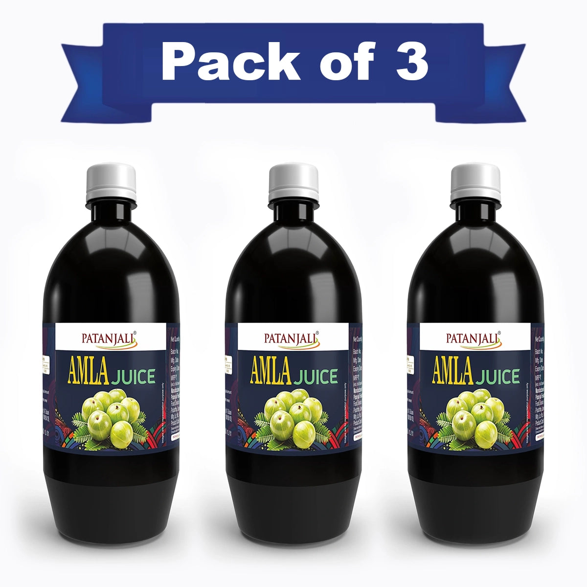 【Patanjali】 Amla Juice 500 ml (Pack of 3)｜アムラジュース 3本セット｜500ml×3