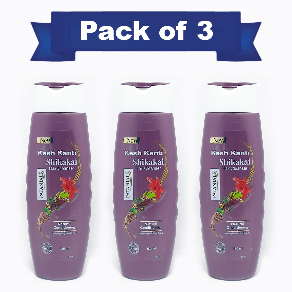 【Patanjali】 Kesh Kanti Shikakai Hair Cleanser 180 ml (Pack of 3)｜ケシュカンティ シカカイ ヘアクレンザー 3本セット｜180ml×3
