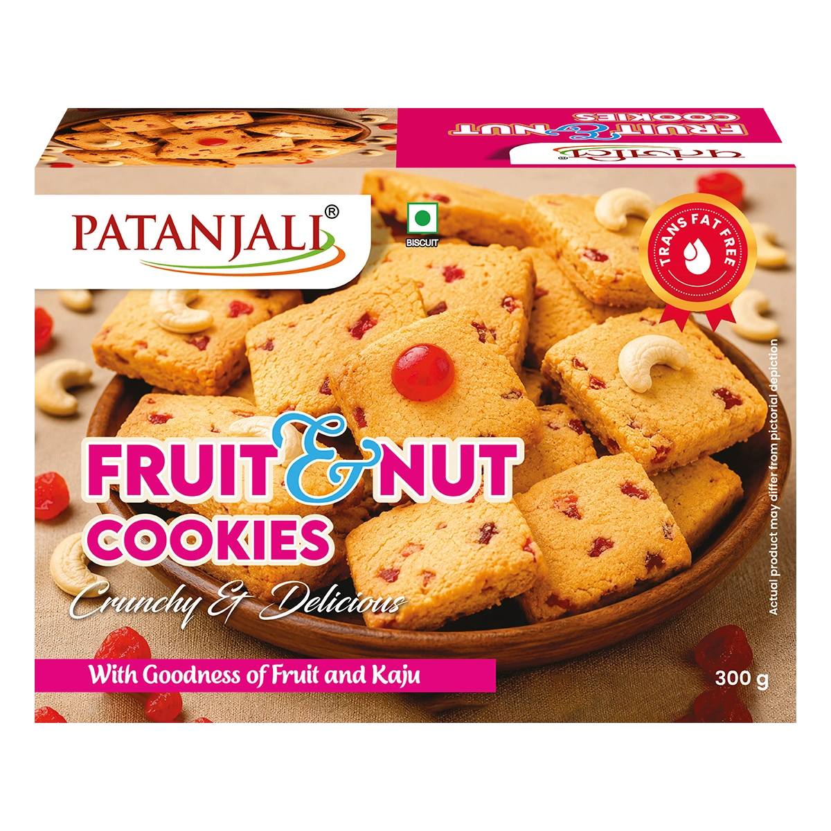 【Patanjali】 Fruit & Nut Cookies｜フルーツ＆ナッツ クッキー｜300g