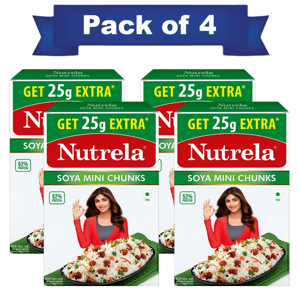 【Patanjali】 Soya Bari Mini Chunks 200 g (Pack of 4)｜ソヤ バリ ミニチャンク（大豆ミート）200g×4 袋