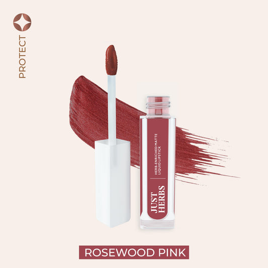 【Just Herbs】 Herb-enriched Matte Liquid Lipstick 12 Rosewood Pink
