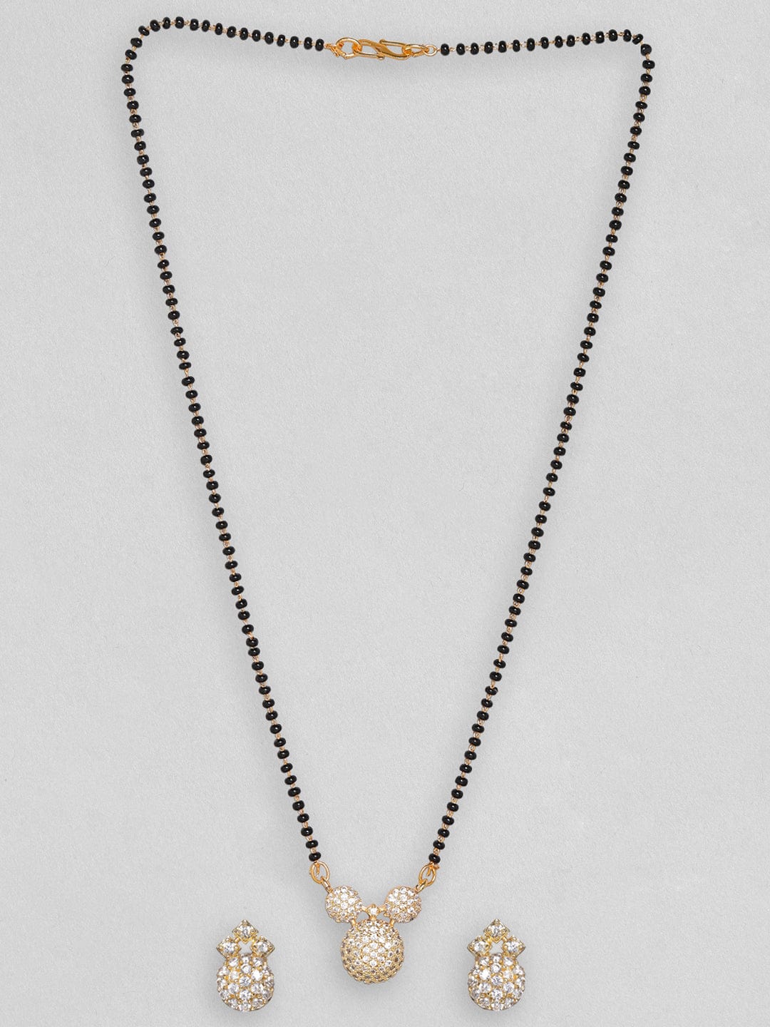 American Diamond Zirconia Mangalsutra Pendant Set Gold