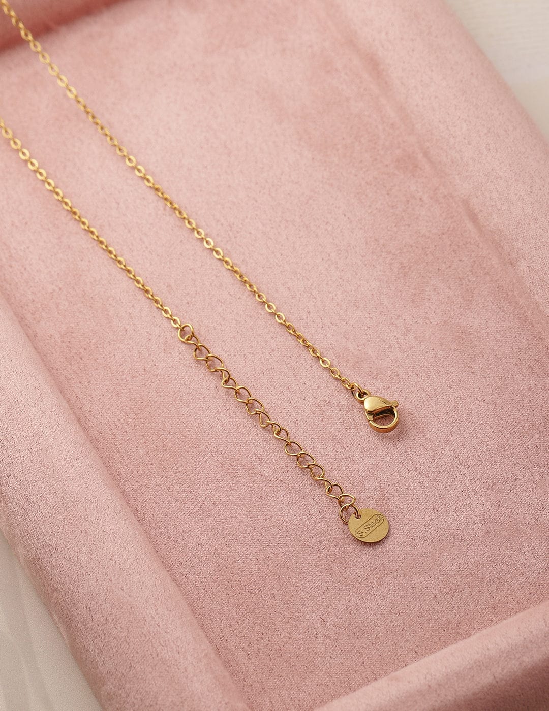 Soft White Charms Necklace Chain Gold