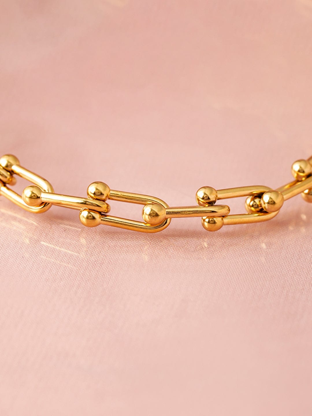 18K Gold-Plated Stainless Steel Tarnish-Free Waterproof Link Bracelet Gold