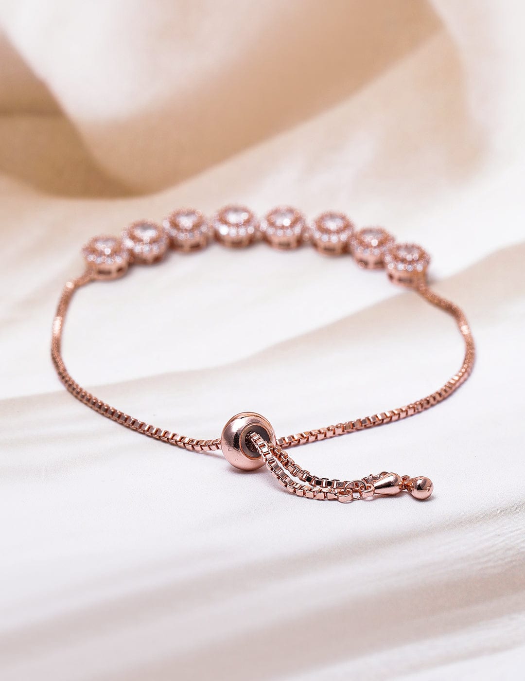 Rose Gold Elegant American Diamond Zirconia Bracelet Rose Gold