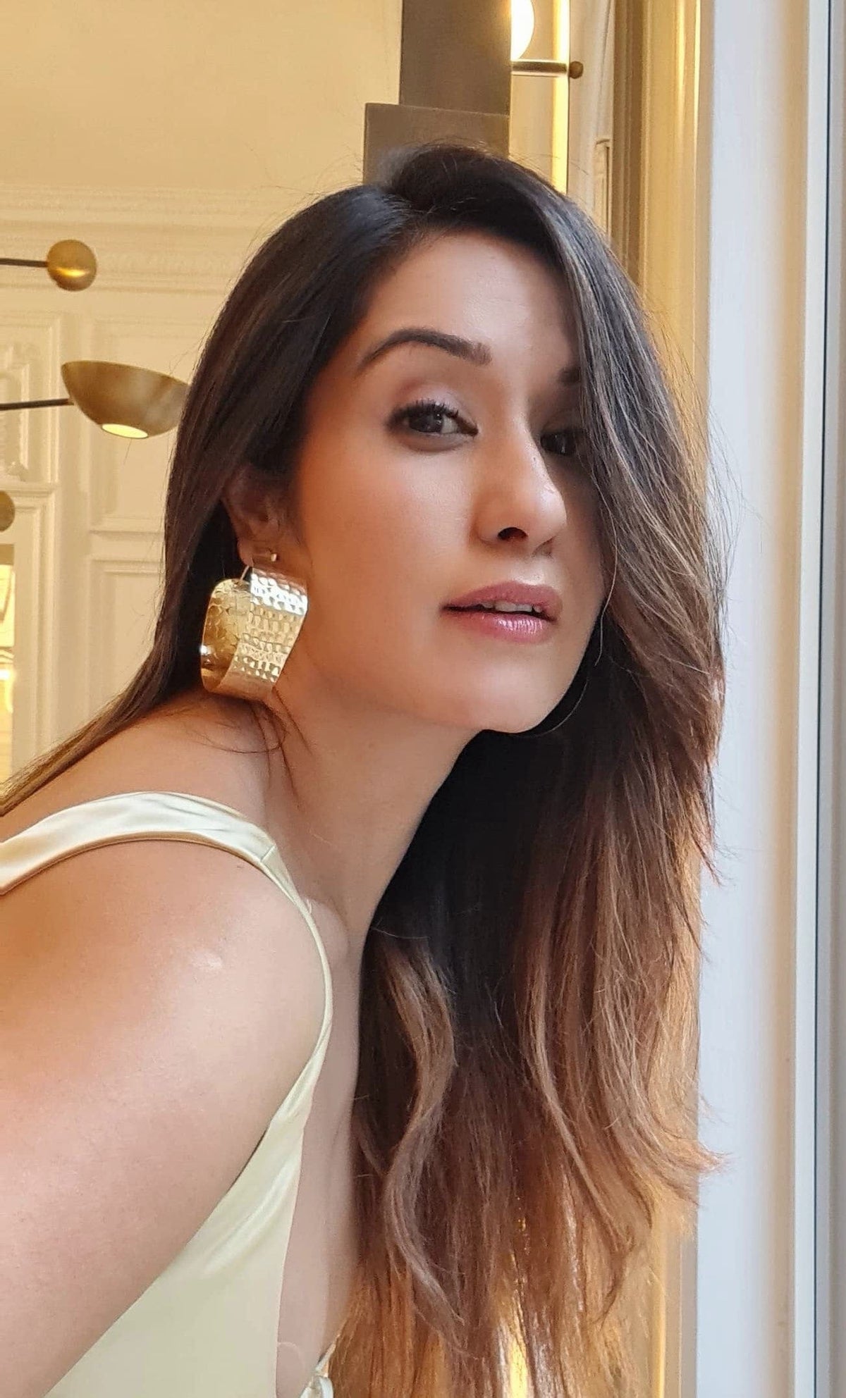 Golden Hour Textured Hoops Gold