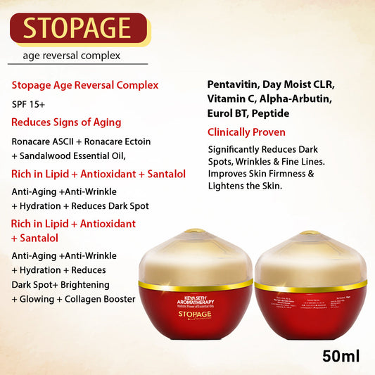 Stopage-Age Reversal Treatment - Reduces Signs of Aging & Control Wrinkles, Rejuvenating, Night Cream for Glowing & Youthful Skin with Goodness of Essential Oil 10g x 3