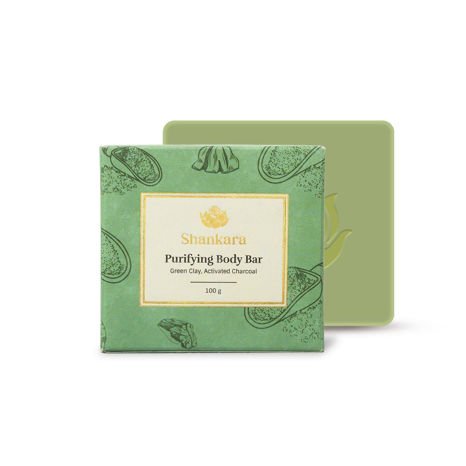 【Shankara Naturals India】 Purifying Body Bar – Green Clay & Activated Charcoal｜ ピュリファイング ボディバー（グリーンクレイ＆活性炭）｜ 100g