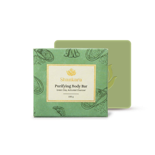 【Shankara Naturals India】 Purifying Body Bar – Green Clay & Activated Charcoal｜ ピュリファイング ボディバー（グリーンクレイ＆活性炭）｜ 100g
