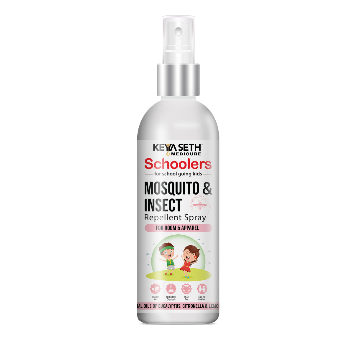 Schoolers Baby & Kids Mosquito - Insect Repellent Spray- Advanced Protection with Citronella, Eucalyptus & Lemongrass Oils For Room & Apparel 100ml