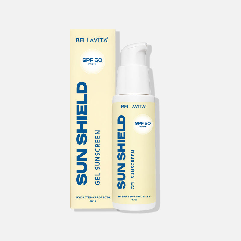 Sun Shield Light-weight Gel Sunscreen | SPF 50 PA++++ | Feather-light Texture for Oily Skin | Non-sticky on Beards and Non-greasy Under Makeup