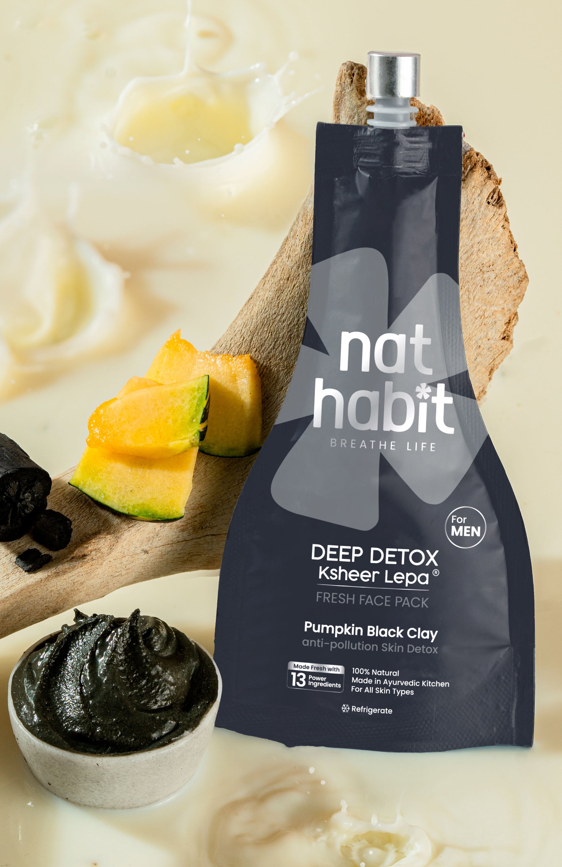 Fresh Pumpkin BlackClay Lepa Face Pack 40g × 2