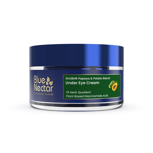 【Blue Nectar】 Niacinamide Under Eye Cream for Dark Circles with Papaya & Potato Starch | (18 Herbs, 15g) (Women)｜ナイアシンアミド アイクリーム クマ用 パパイヤ＆ポテトスターチ（18種のハーブ、15g）｜15g