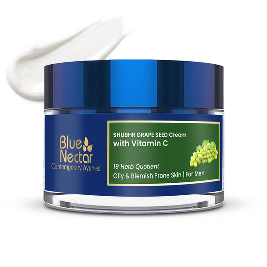 Grape Seed Men Face Cream for Oily & Acne Prone Skin (19 herbs, 50g) 50g