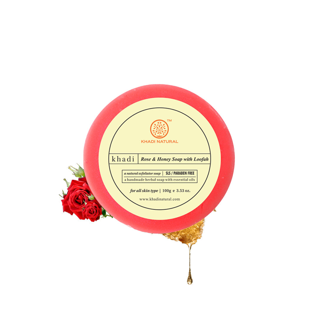 Rose & Honey Loofah Soap Combo Pack Of 3 100gm Each