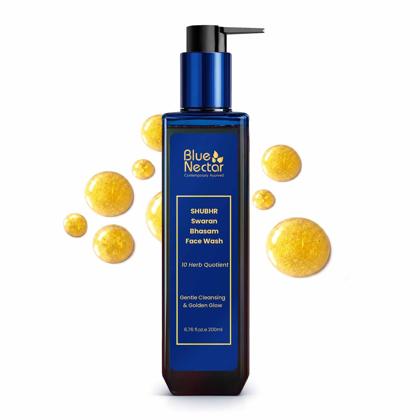 Gold Swaran Bhasam Face Wash for Glowing Skin | Face Wash for Women & Men (10 Herbs) 200ml