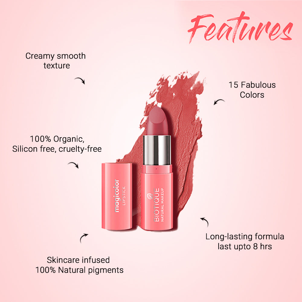 Biotique Natural Makeup Magicolor Lipstick, Cookie Crumble