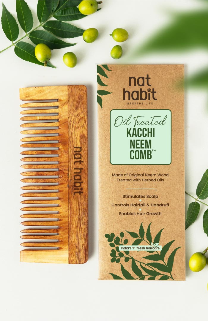 Wide Tooth Kacchi Neem Shampoo Comb 1個入り